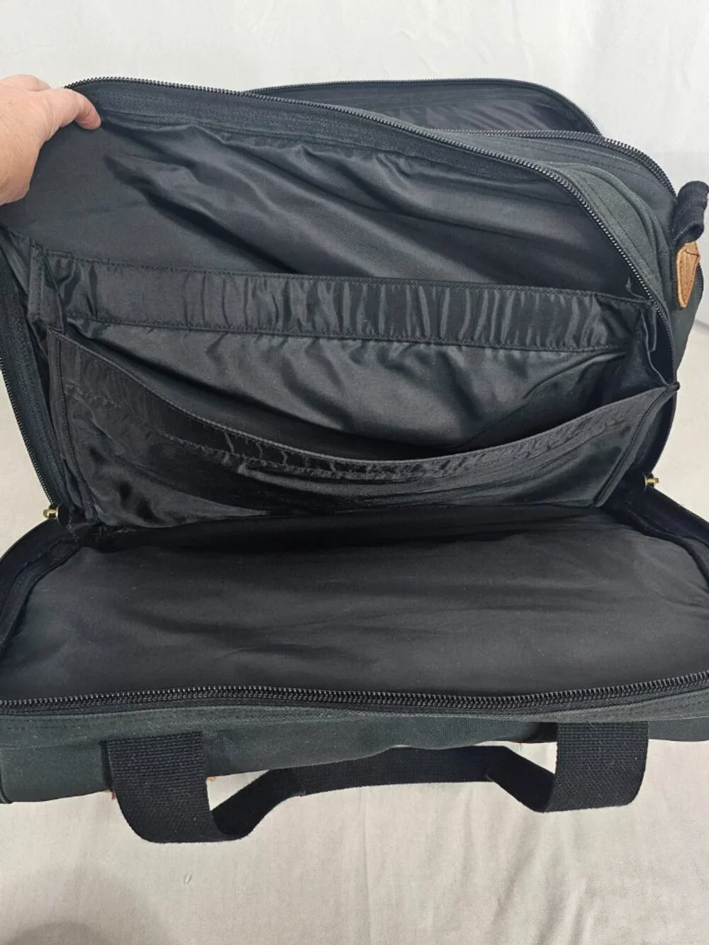 Cabela's | Canvas Leather Messenger Laptop Travel Bag | Black